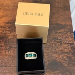 Heidi Daus Gold Ring with Teal Accents